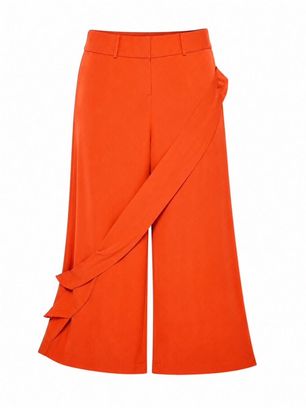 Lane Bryant Burnt Orange Wide-Leg Crop Pants with Draped Sash